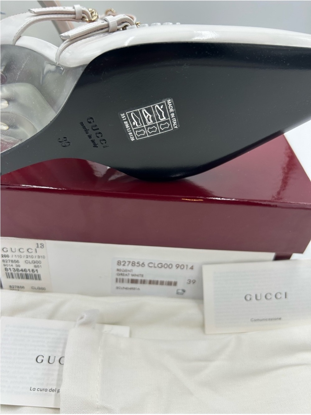 Women’s Gucci, Regent, leather wedge mules, size 39 made in Italy - Picture 9 of 10